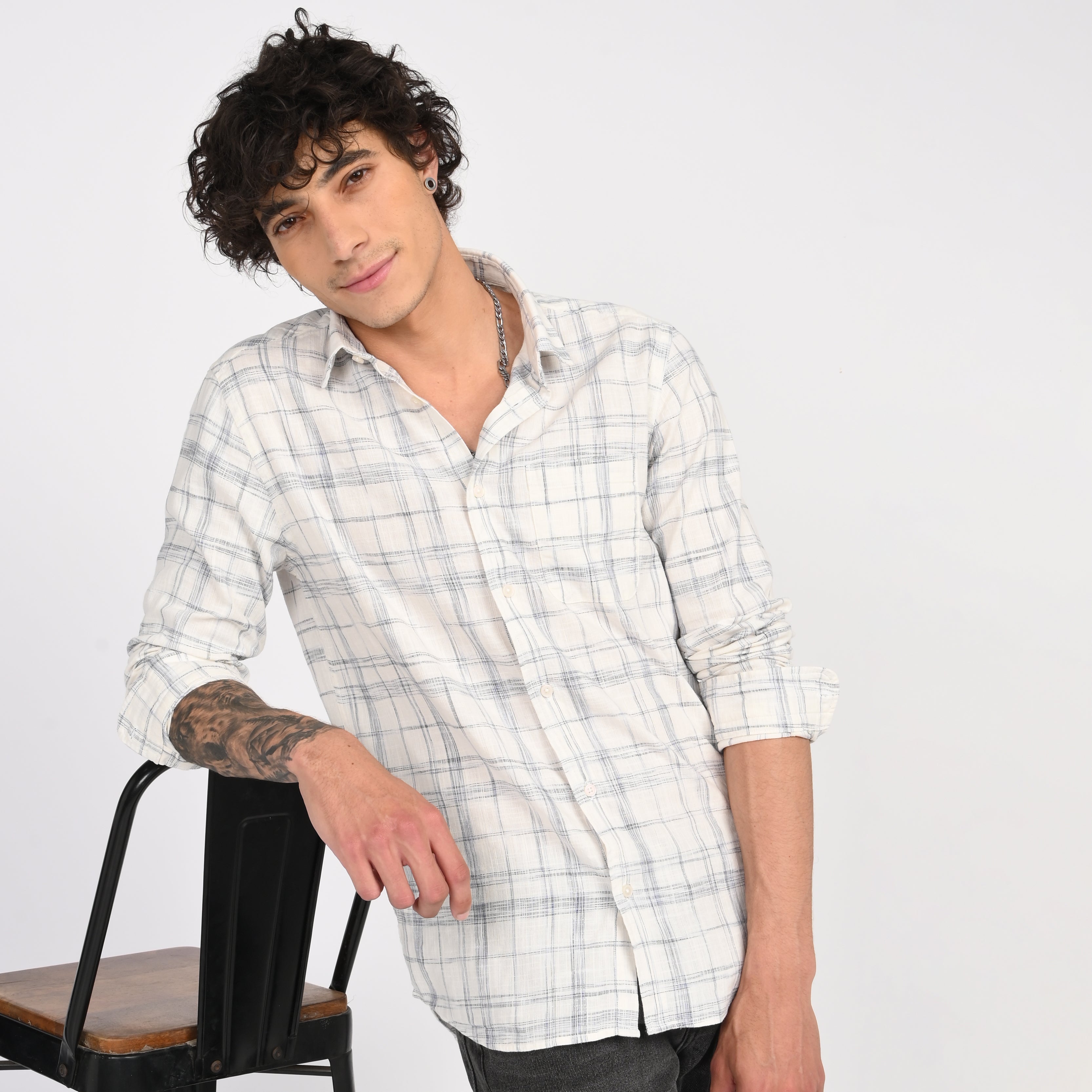 Linen Checkered Shirt - Snipes