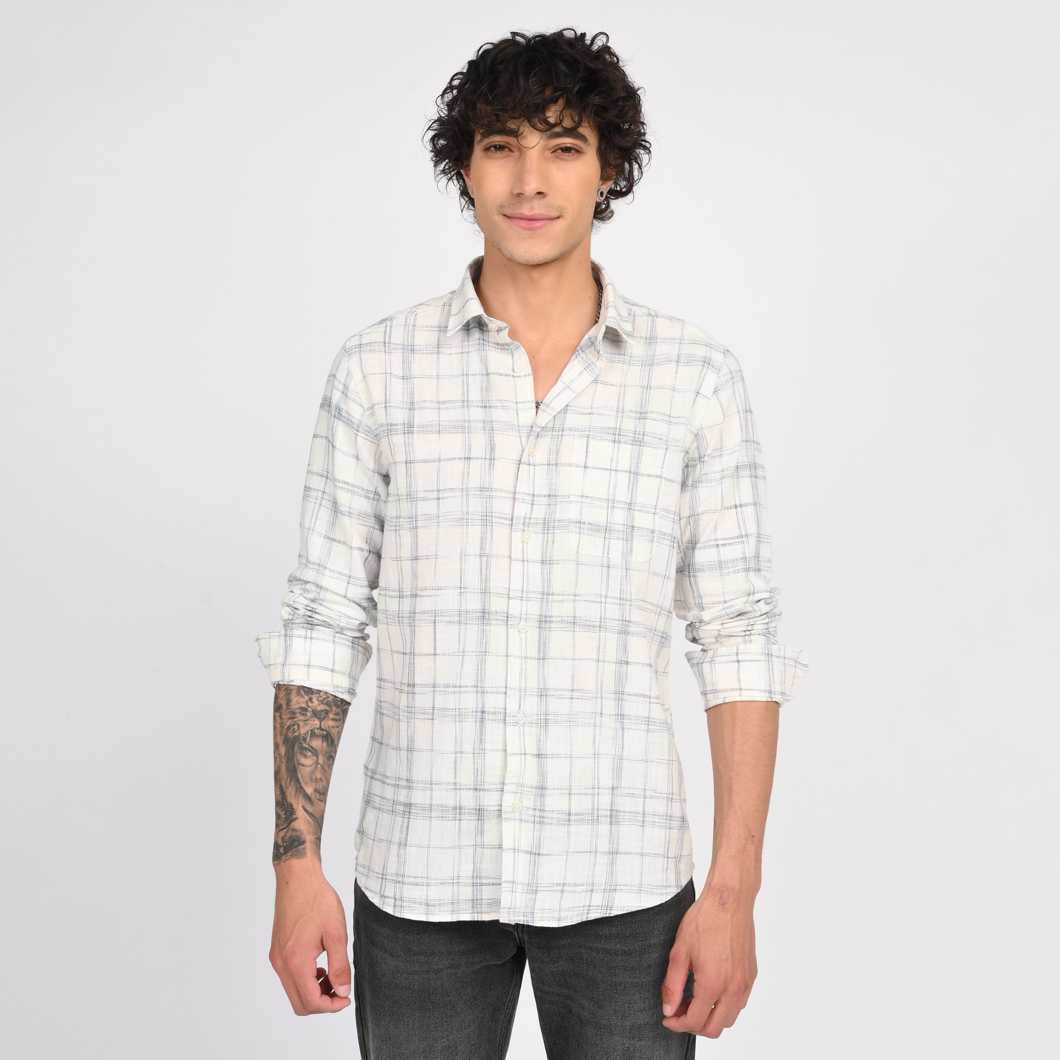 Linen Checkered Shirt - Snipes