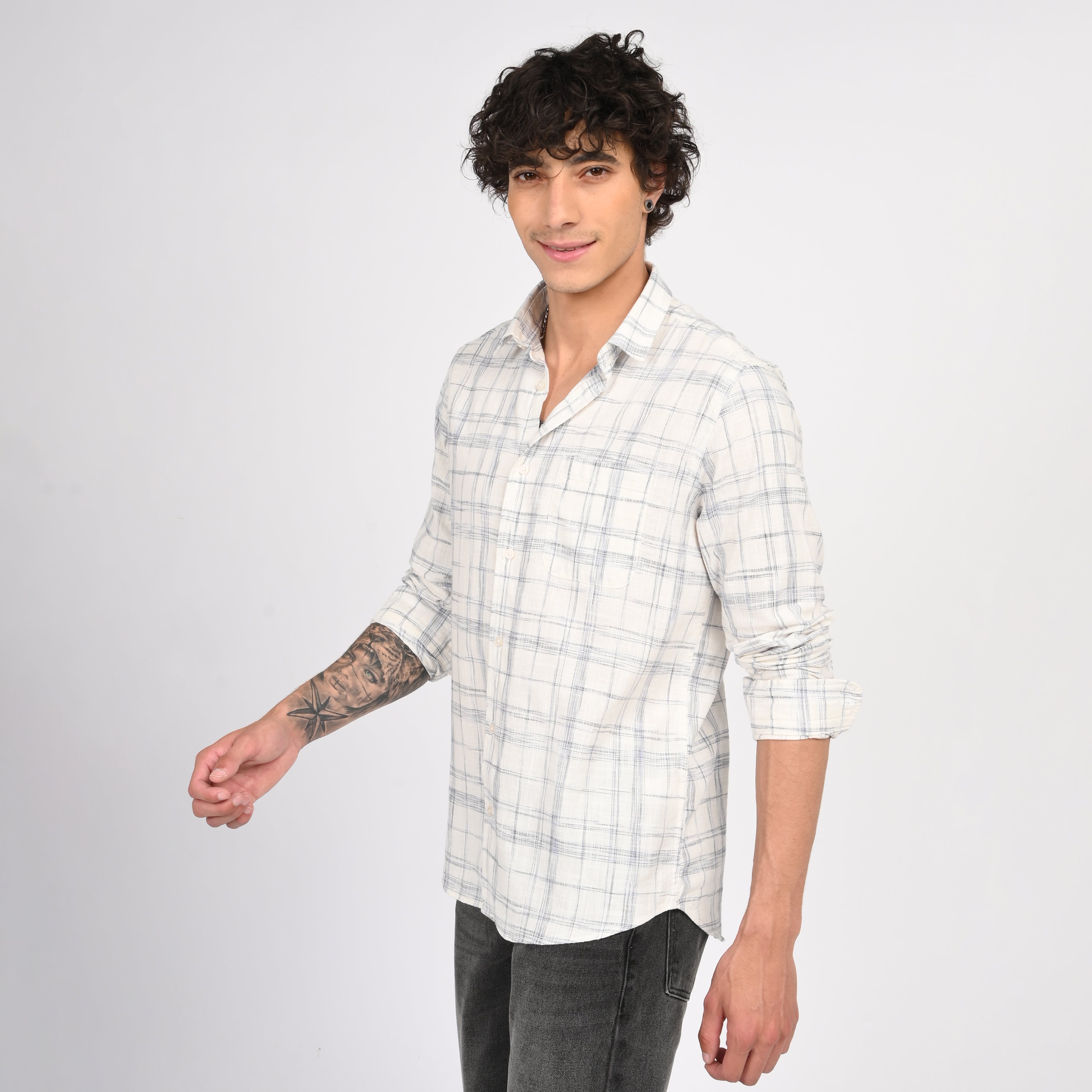 Linen Checkered Shirt - Snipes