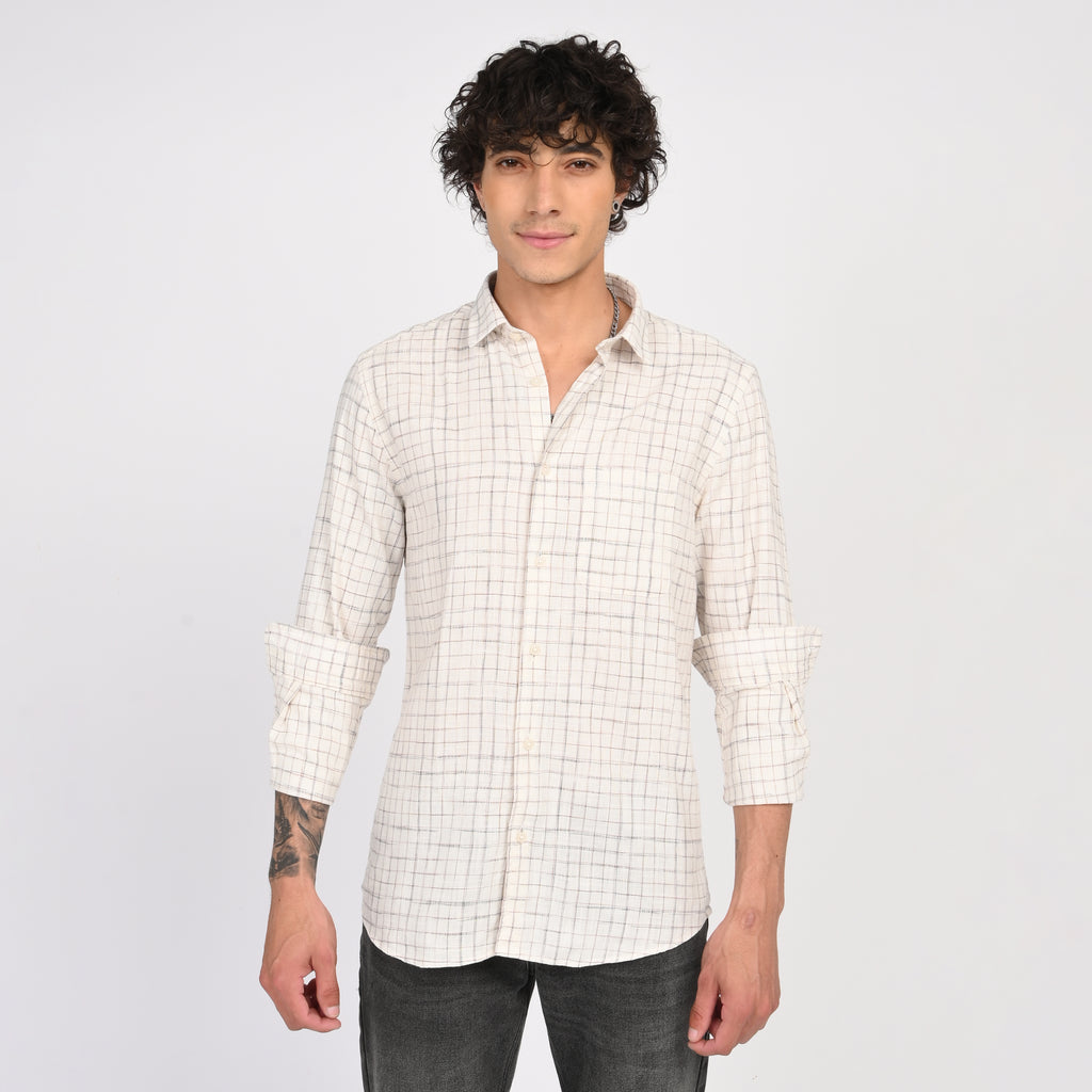 Linen Checkered Shirt - Snipes