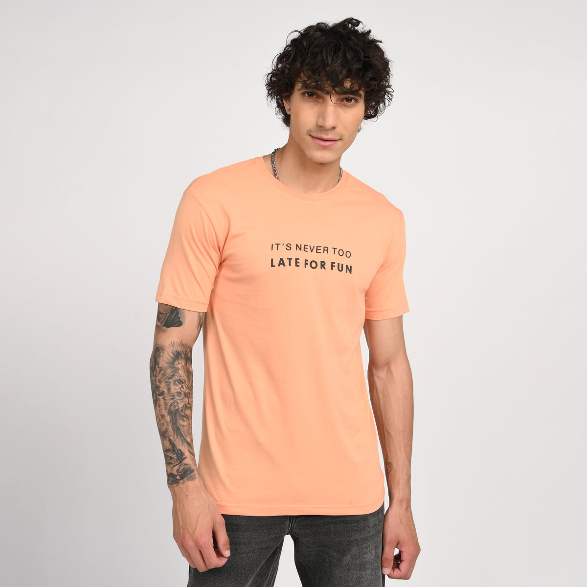 Light Coral Minimal Graphic T-Shirt