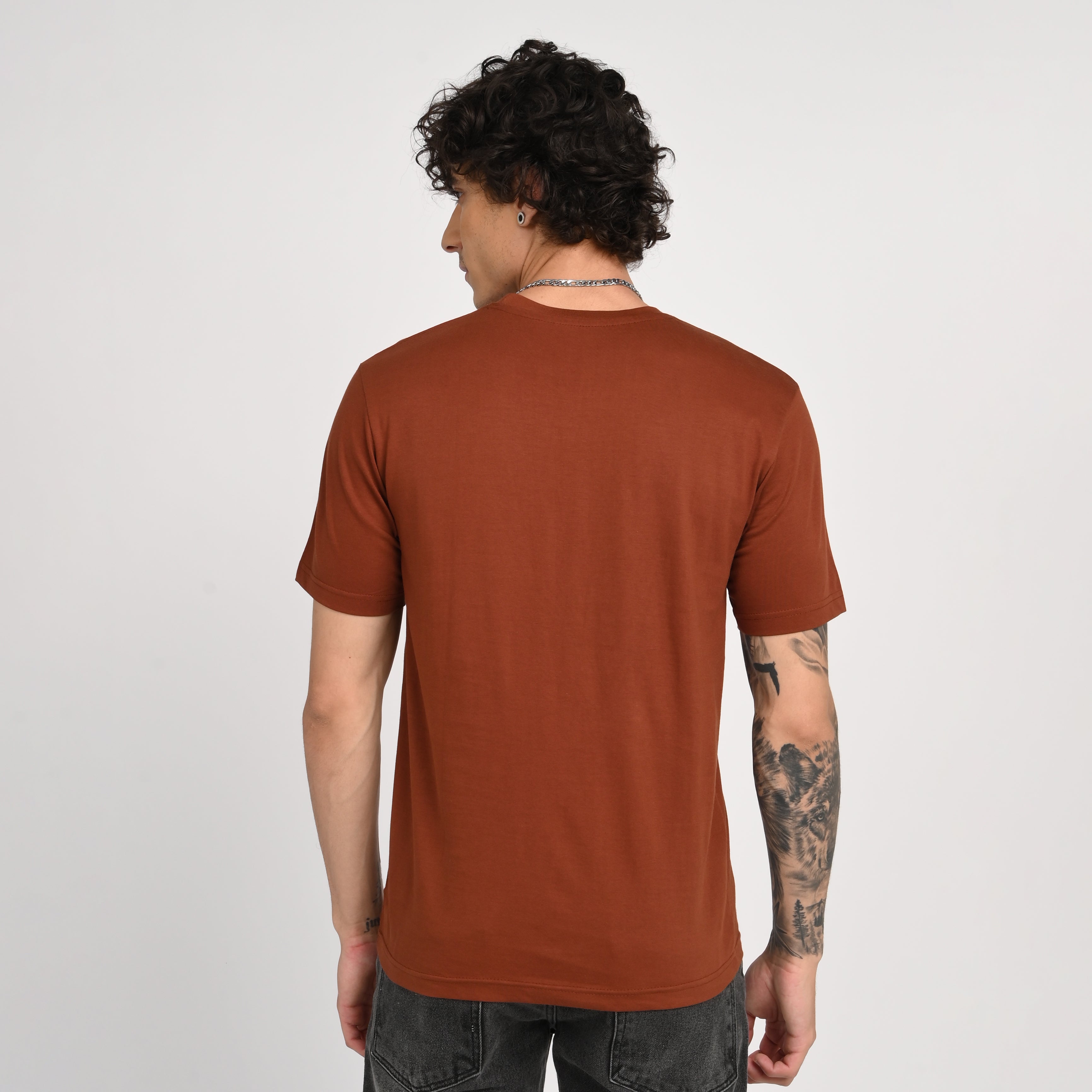 Brown Minimal Graphic T-Shirt Secondary image