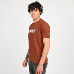 Brown Minimal Graphic T-Shirt