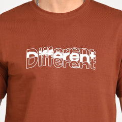 Brown Minimal Graphic T-Shirt