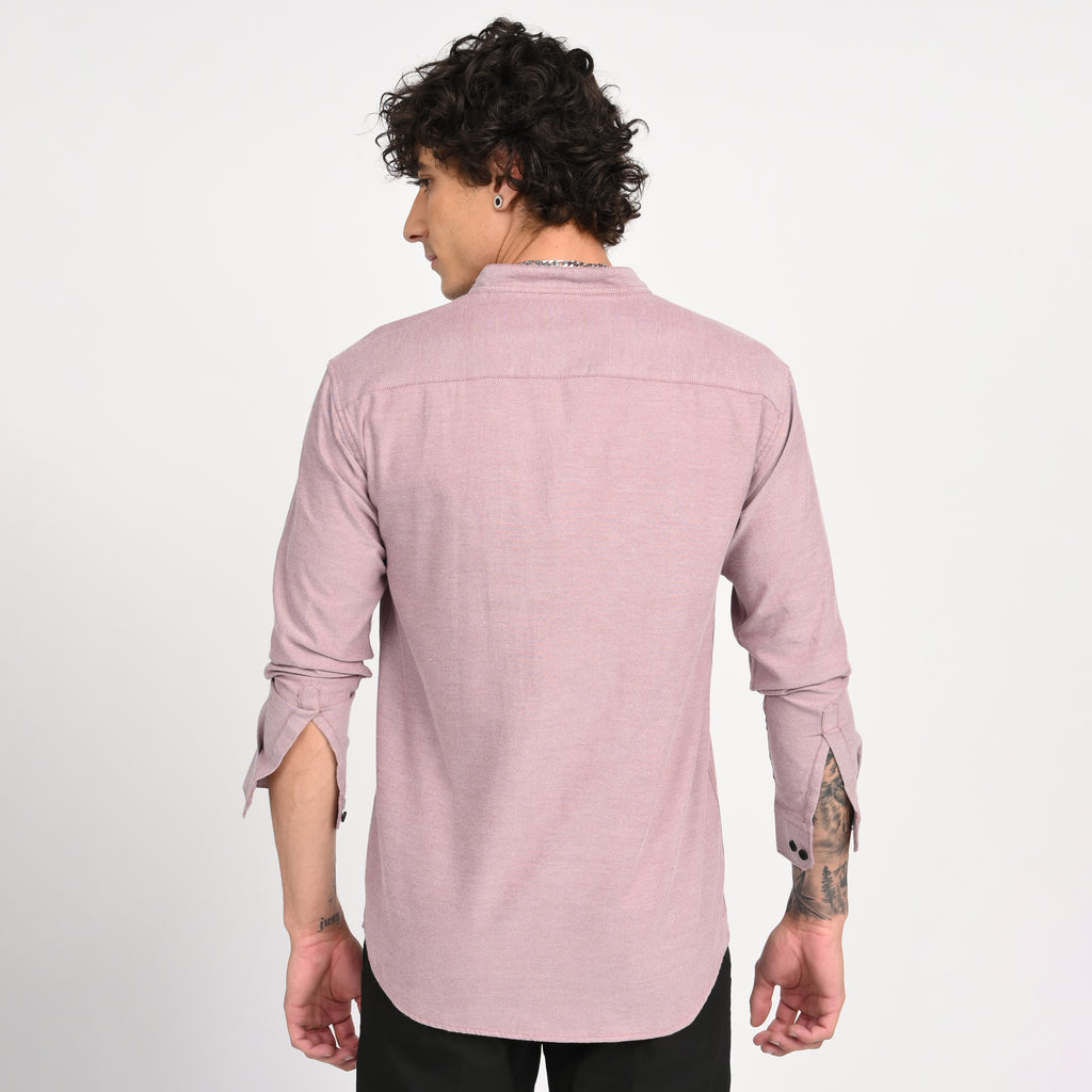Mandarin Collar Plain Shirt - Snipes