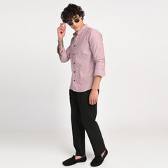 Mandarin Collar Plain Shirt