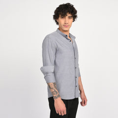 Mandarin Collar Plain Shirt