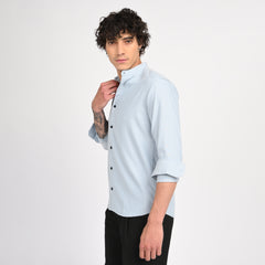 Mandarin Collar Plain Shirt