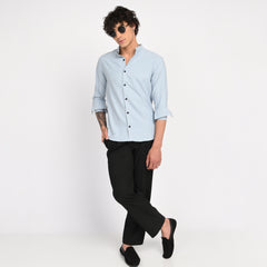 Mandarin Collar Plain Shirt