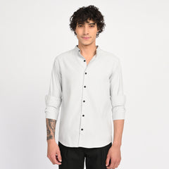 Mandarin Collar Plain Shirt