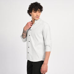 Mandarin Collar Plain Shirt