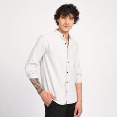Mandarin Collar Plain Shirt