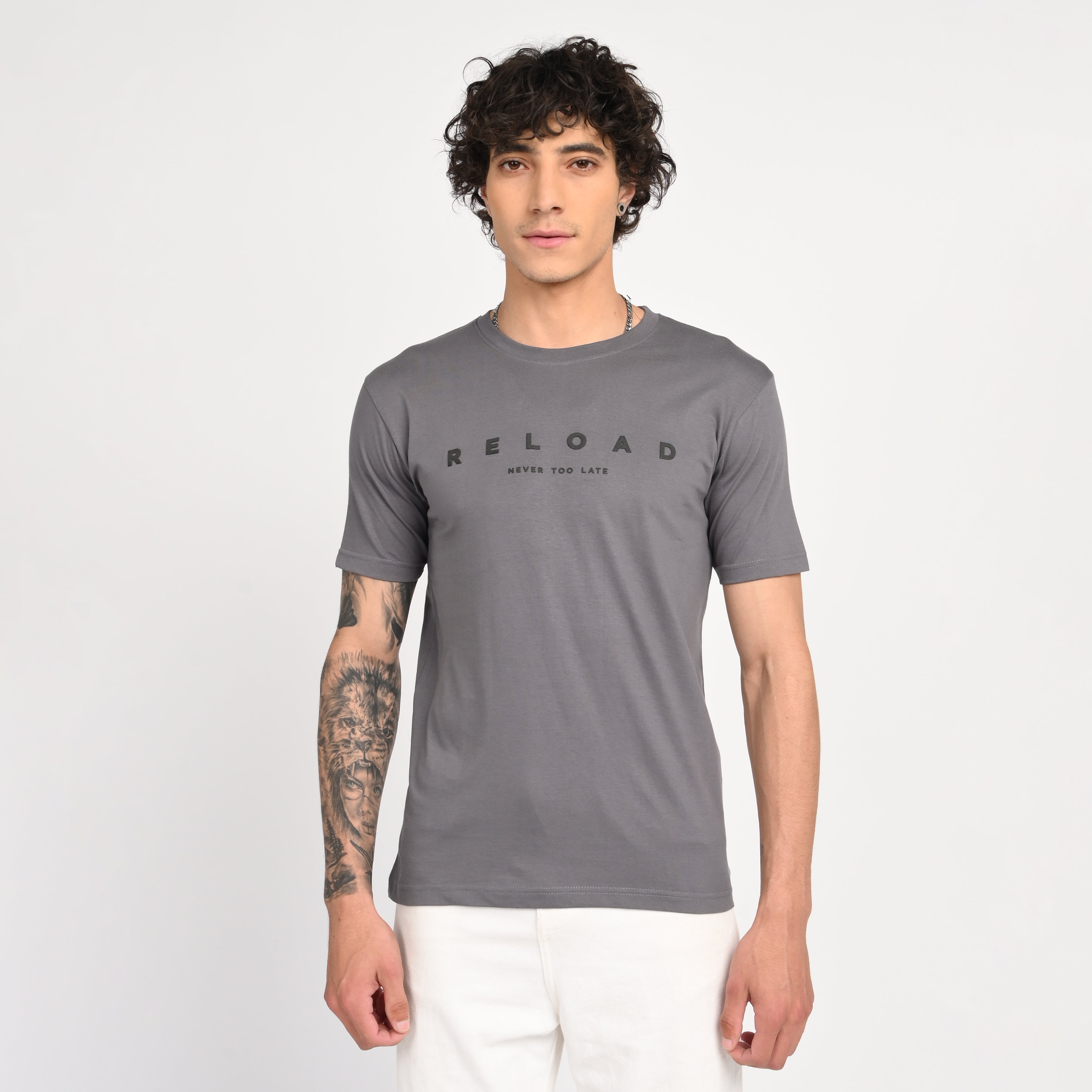 Grey Minimal Graphic T-Shirt - Snipes Main image