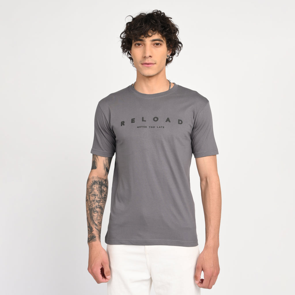 Grey Minimal Graphic T-Shirt - Snipes