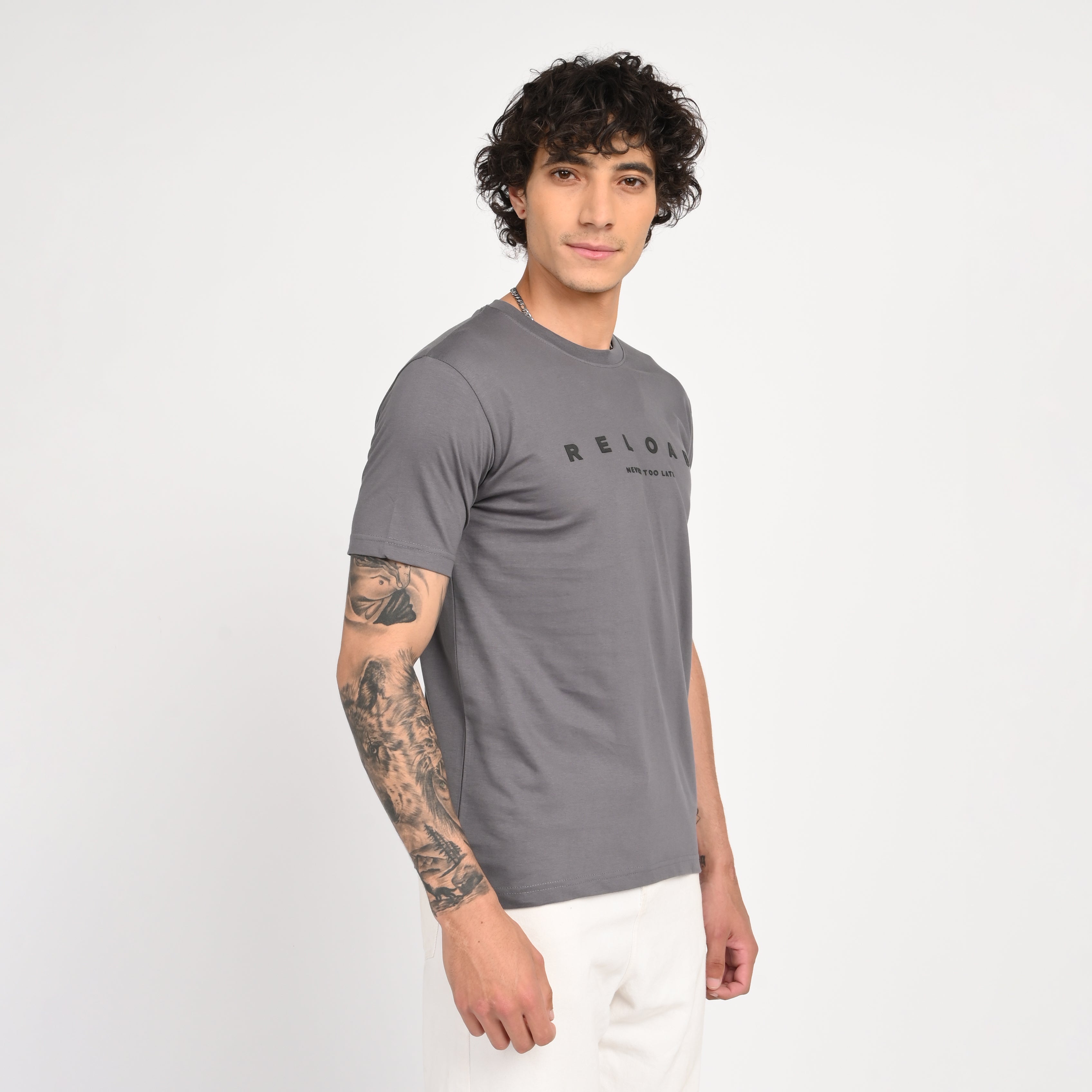 Grey Minimal Graphic T-Shirt - Snipes