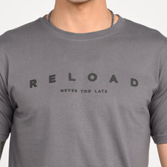 Grey Minimal Graphic T-Shirt