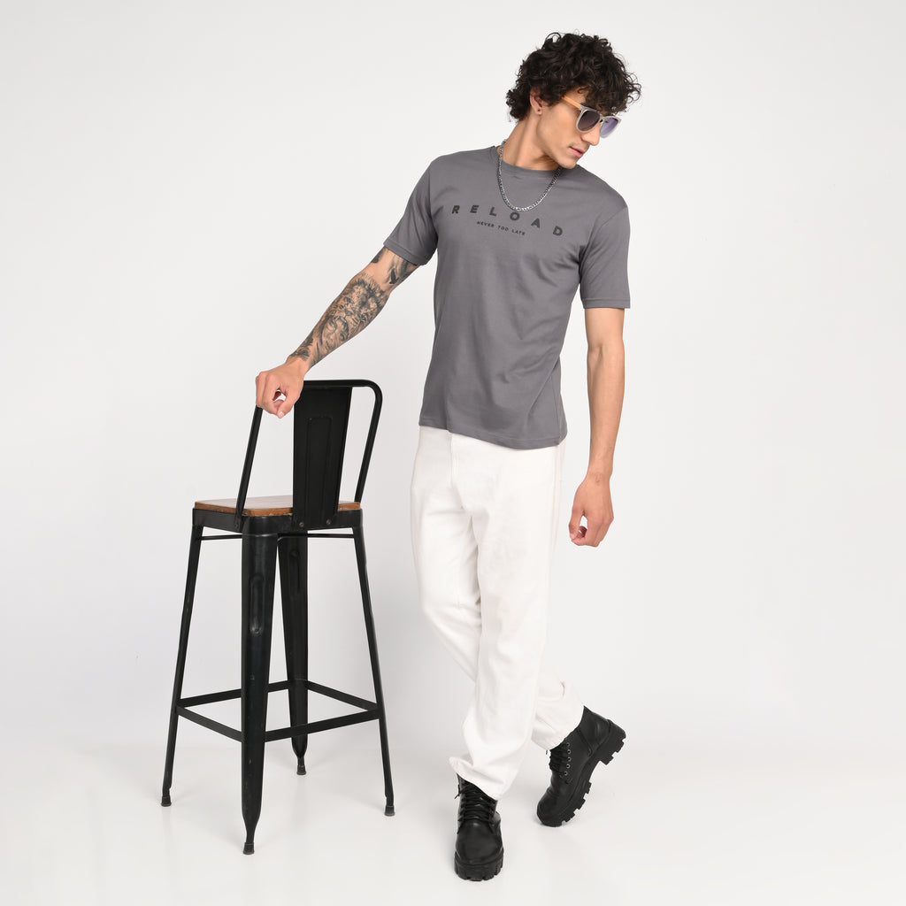 Grey Minimal Graphic T-Shirt - Snipes