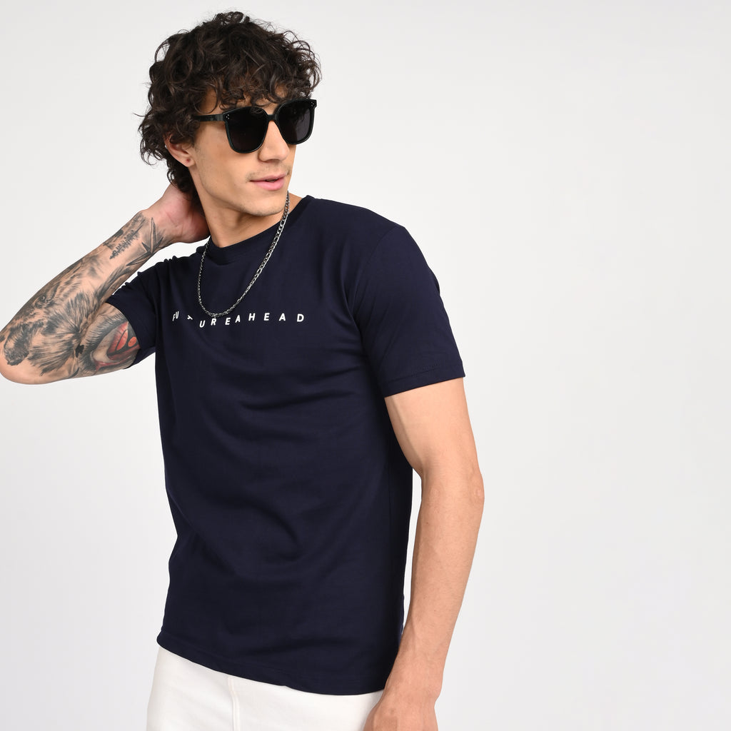 Navy Minimal Graphic T-Shirt - Snipes