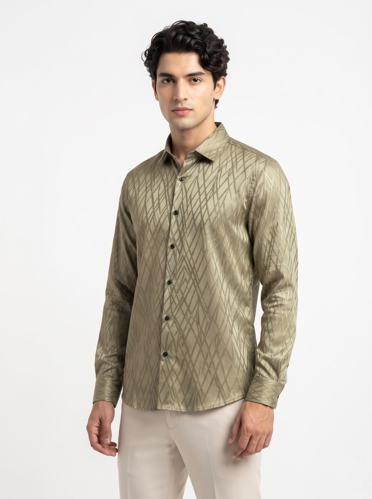 Men’s Cross Stripes Party Wear Shirt