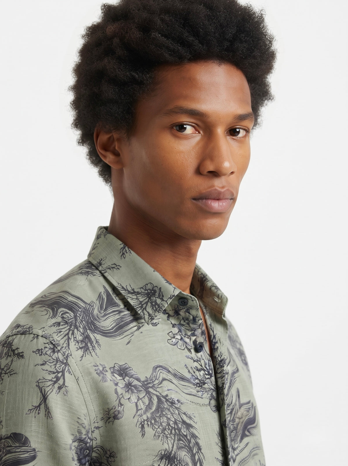 Men’s Floral Foil Print Full Sleeve Shirt