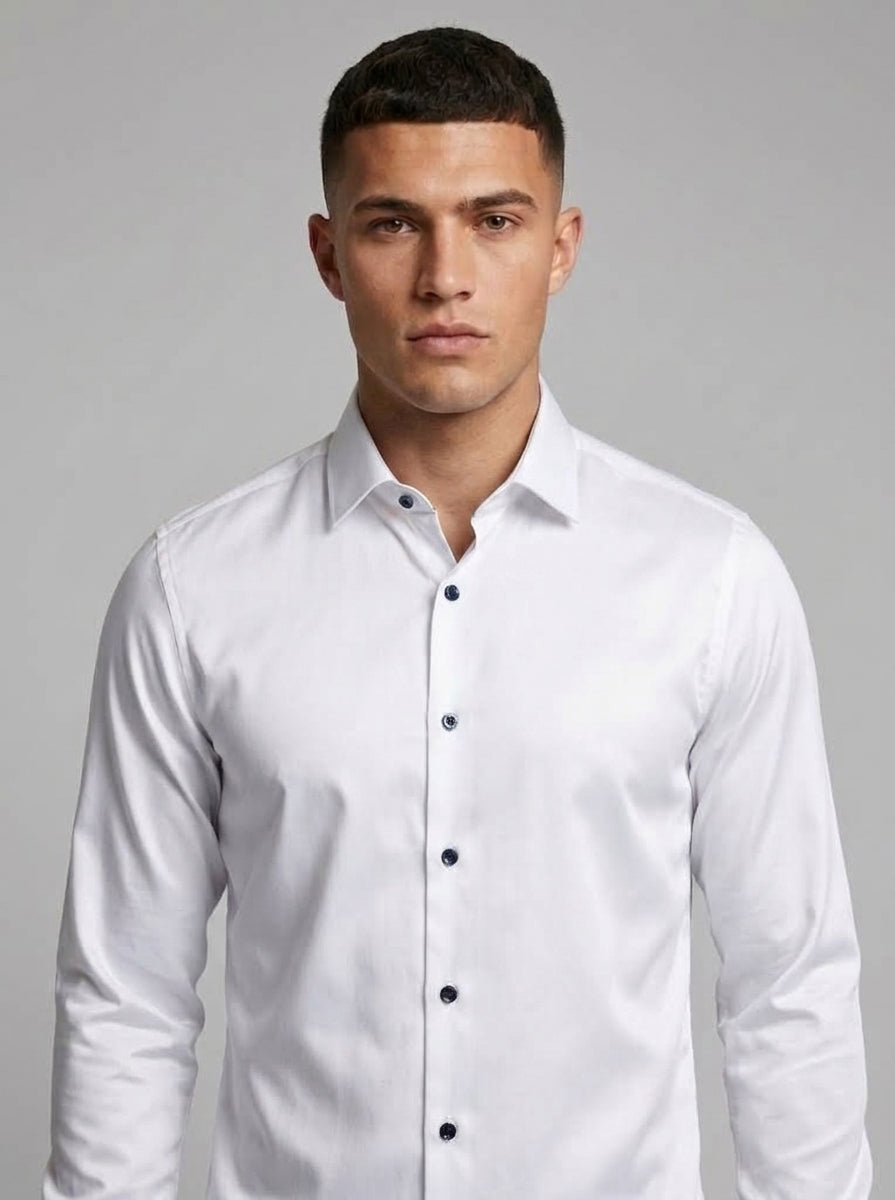 Men’s Solid Satin-Finish Full Sleeve Shirt