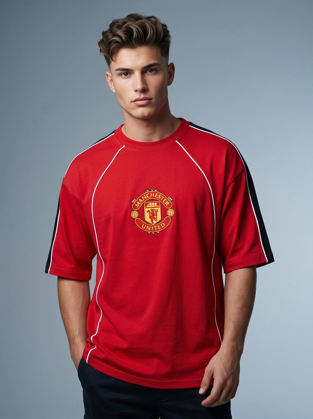 Snipes FB Oversized T-Shirt, casual fit, soft fabric, in a neutral color, displayed on a hanger in a retail setting.