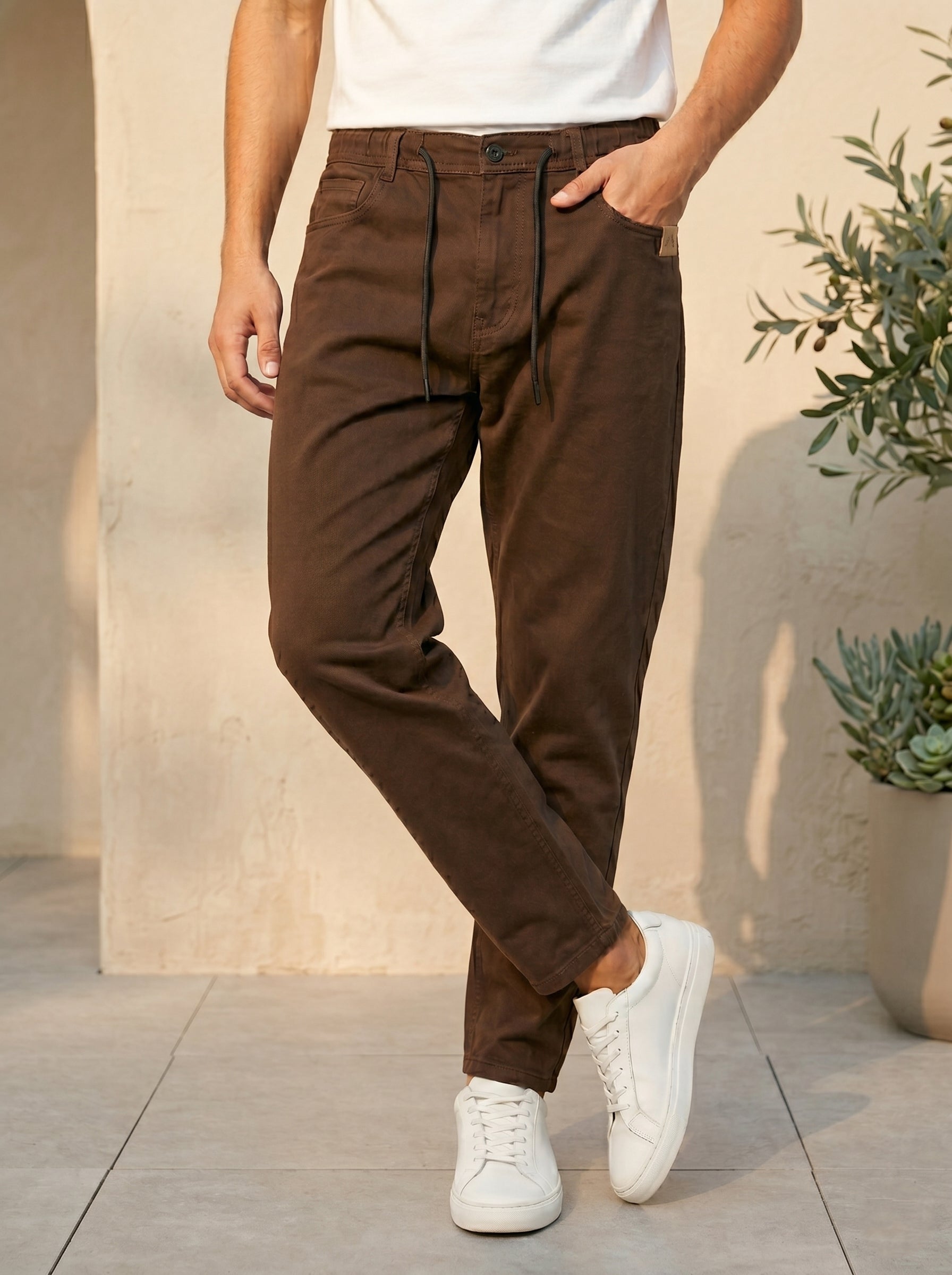 Snipes carrot fit denim jeans with a classic blue wash, shown on a model highlighting the relaxed fit and stylish design.