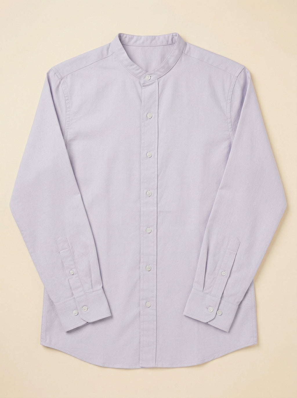 Linen Mandarin collar shirt by Snipes featuring a relaxed fit and natural fabric texture, shown on a hanger.