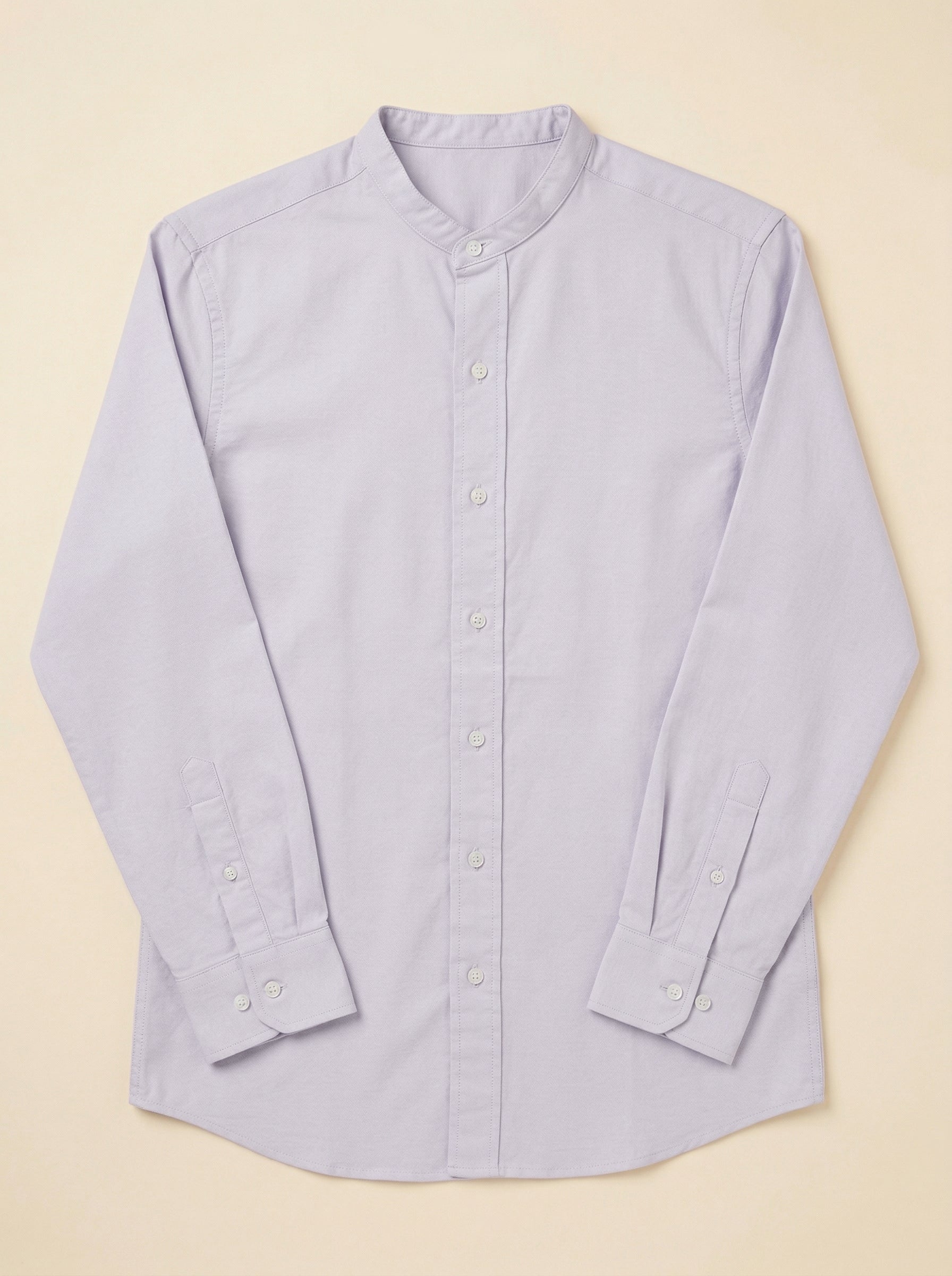 Linen Mandarin collar shirt by Snipes featuring a relaxed fit and natural fabric texture, shown on a hanger.