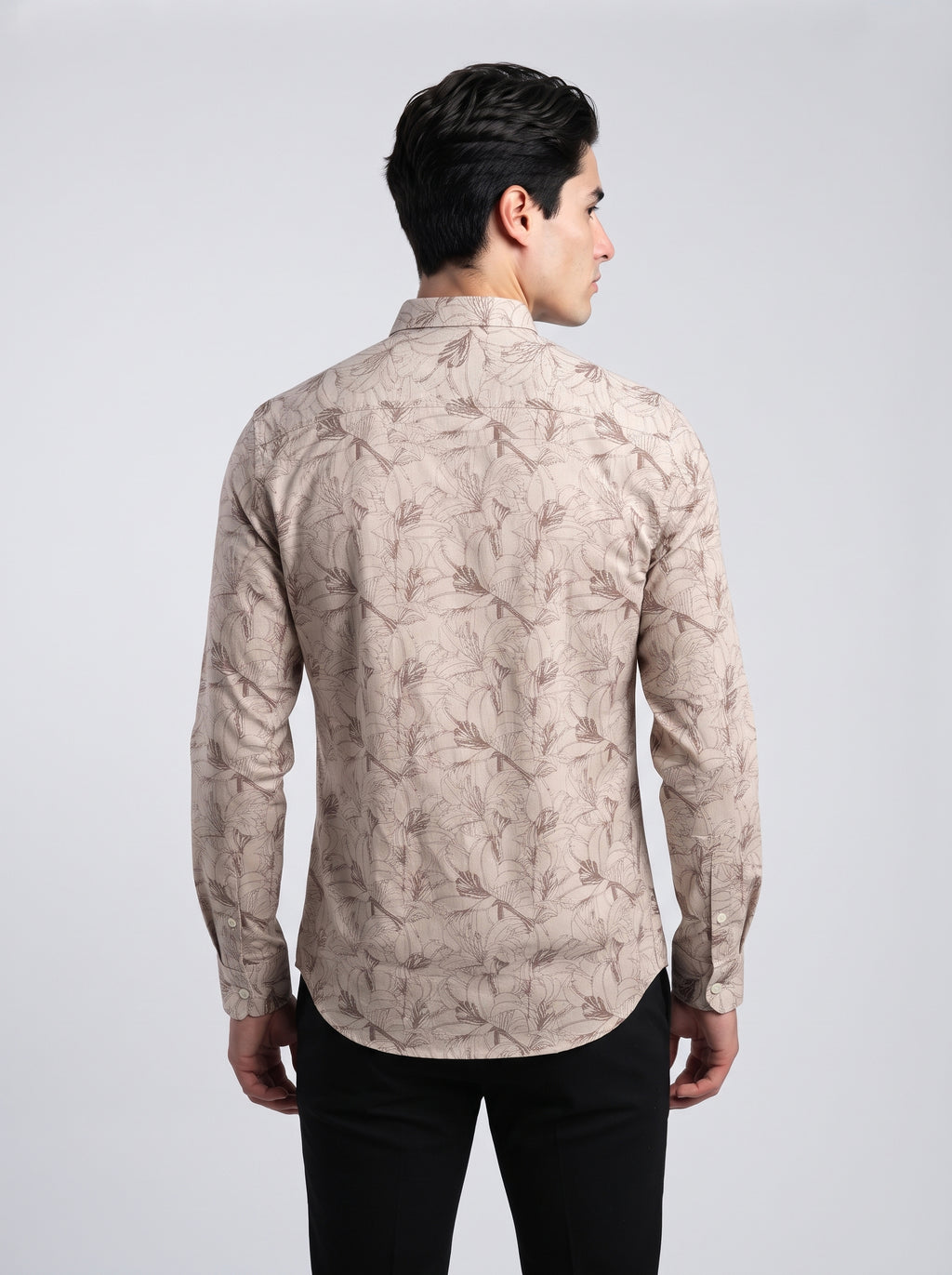 Men’s Floral Line Print Full Sleeve Shirt