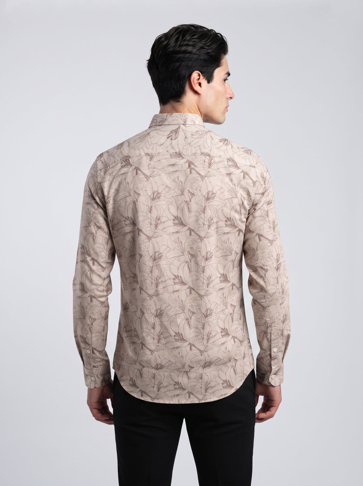Men’s Floral Line Print Full Sleeve Shirt