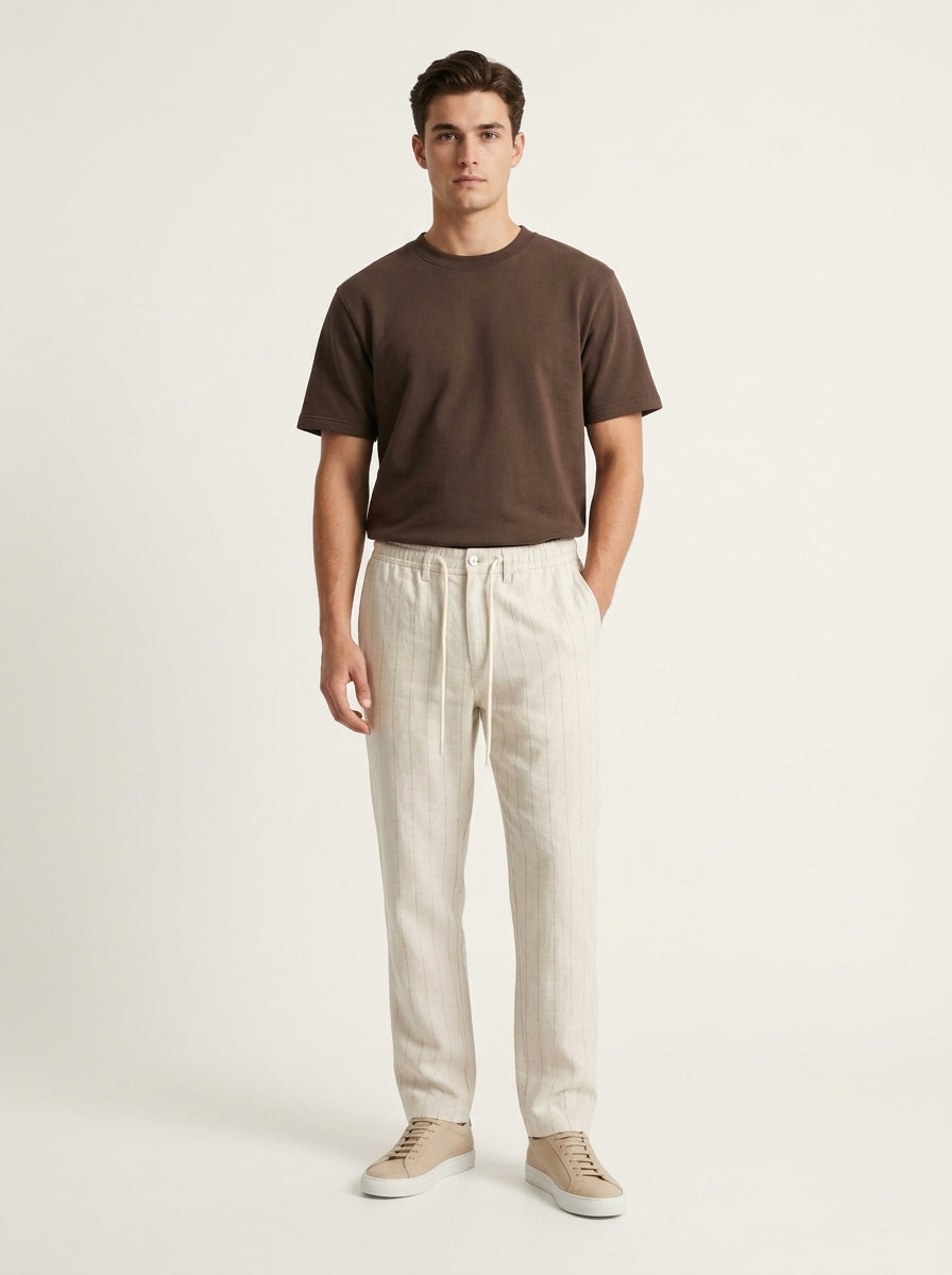 Men’s Loose Fit Pinstripe Trousers