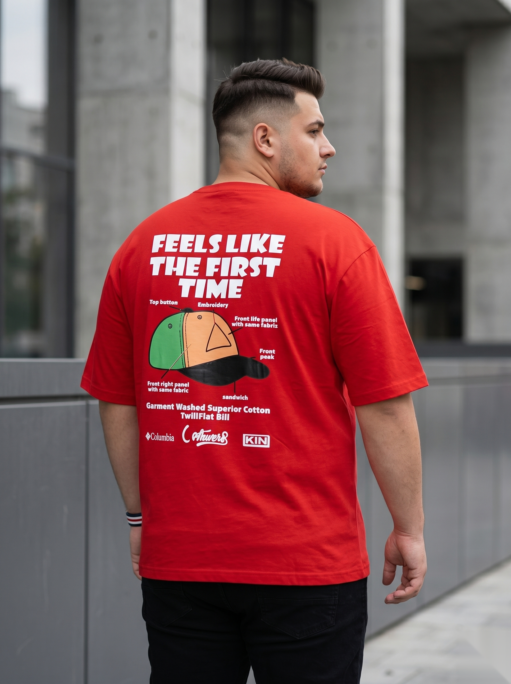 Oversized Snipes T-shirt with bold backprint design, casual fit, and large size, shown in a front view with a white background.