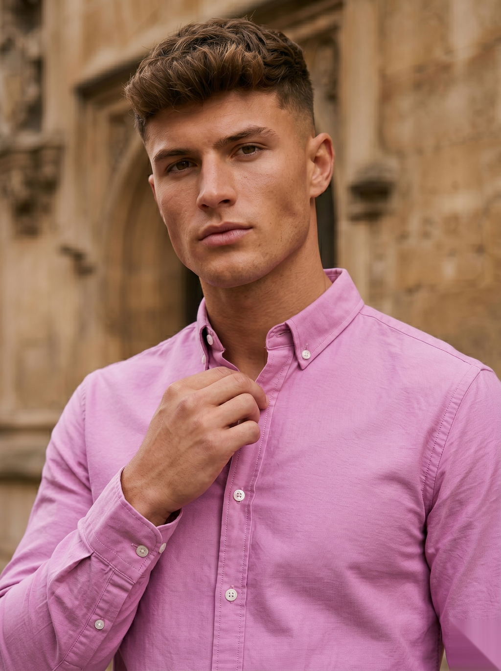 Snipes men's Oxford shirt with a classic collar and button-down front, shown in a neutral fabric and color.