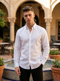 Snipes solid linen shirt featuring a relaxed fit, light fabric, and classic collar, perfect for casual summer wear.