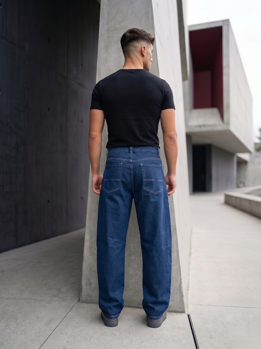 Snipes Barrel Fit denim jeans displayed, showcasing classic blue denim with a relaxed fit and tapered leg style.