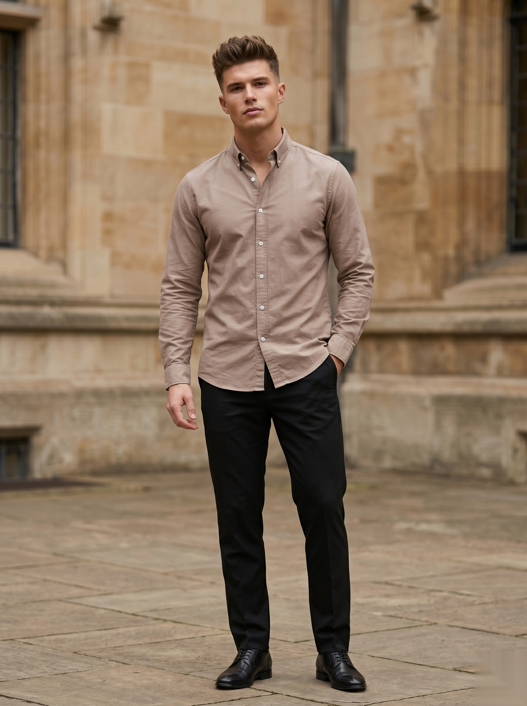 Snipes men's Oxford shirt with classic collar and button-front in light blue fabric, displayed flat on a white background.