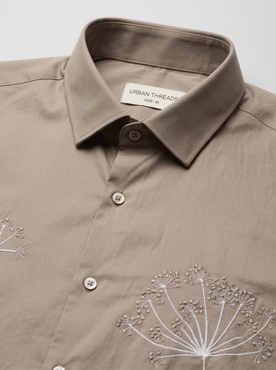 Men’s Floral Embroidered Shirt