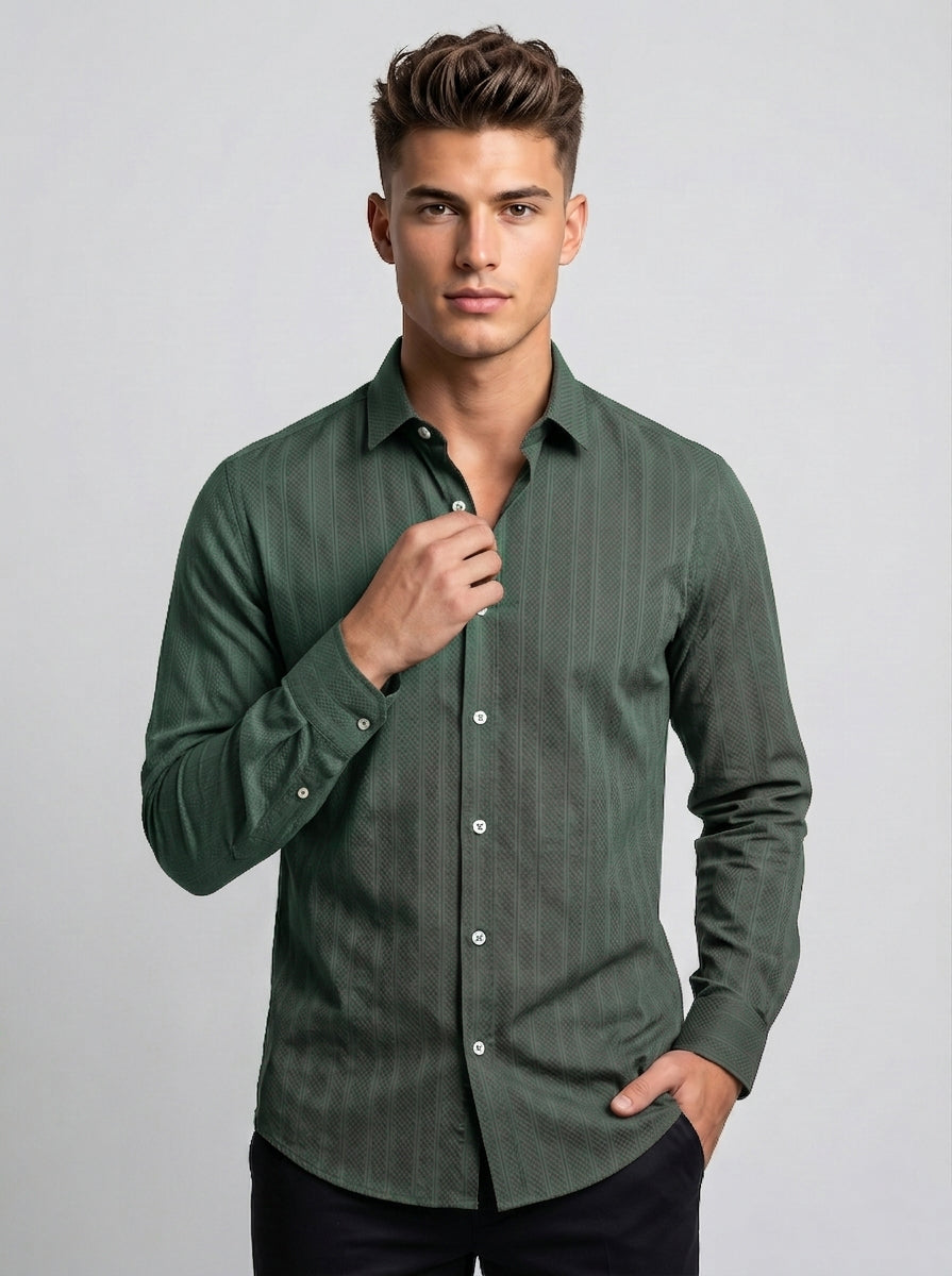 Snipes self-design shirt featuring a unique pattern and casual fit, displayed on a neutral background.