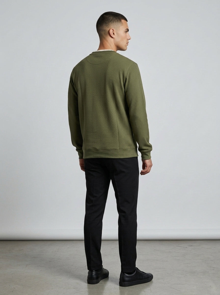Men’s Textured Quarter-Zip Full-Sleeve Sweatshirt