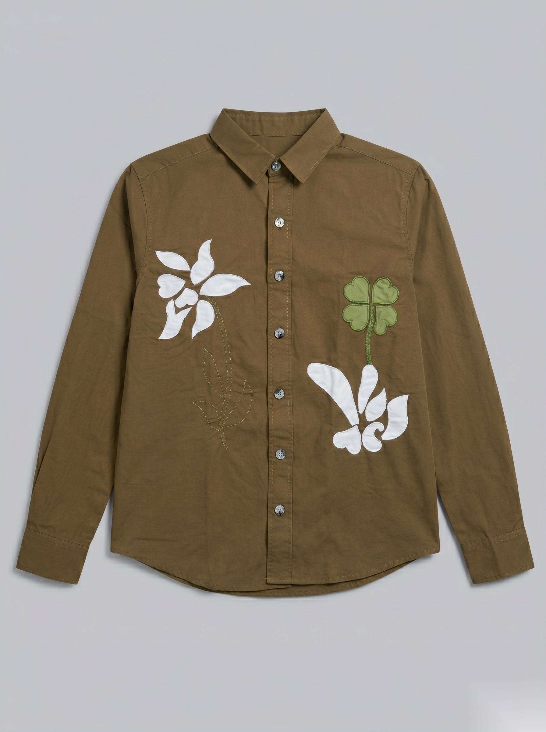 Snipes embroidery full-sleeve shirt featuring detailed stitched patterns on a casual shirt design.