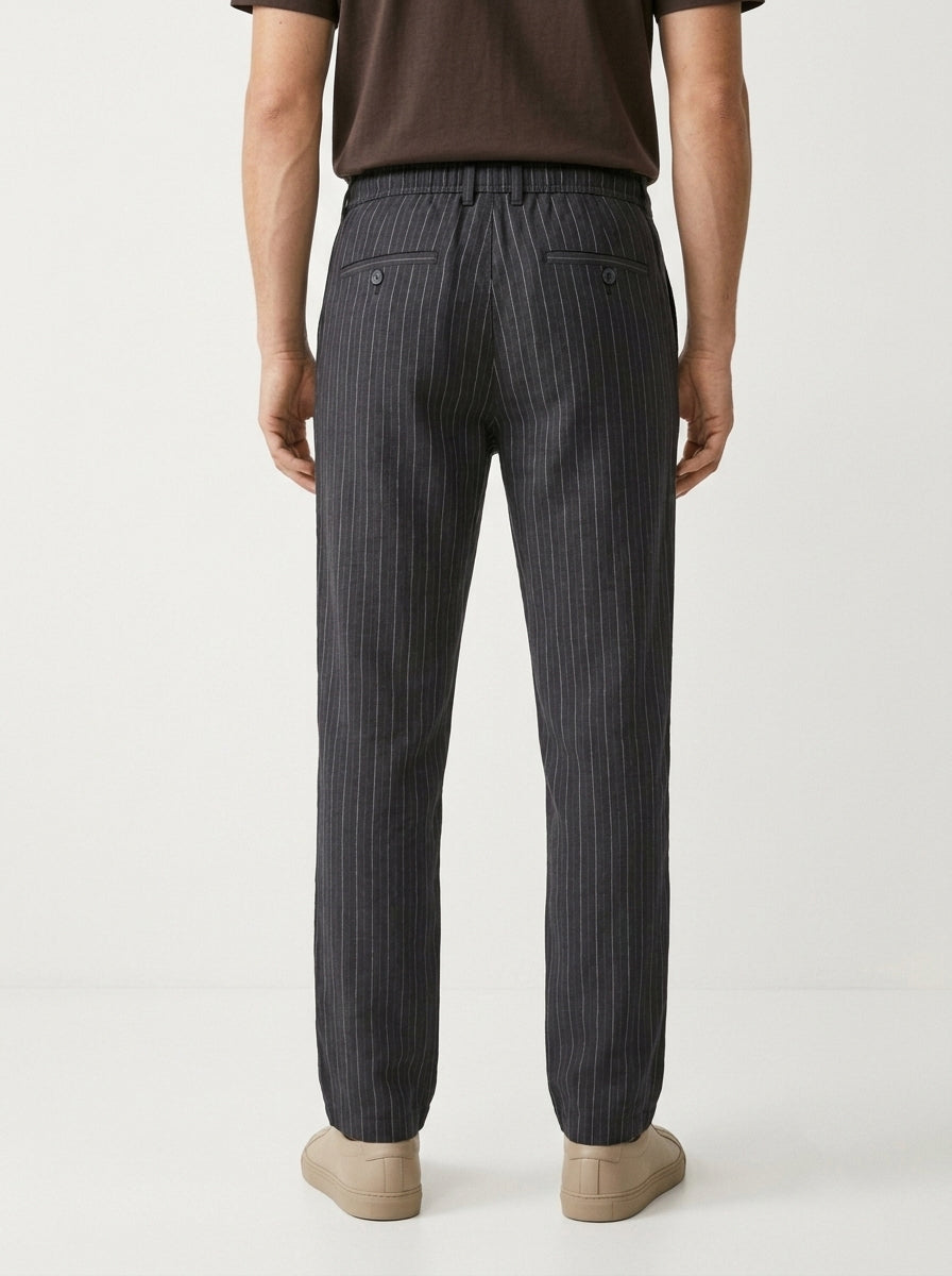 Men’s Loose Fit Pinstripe Trousers