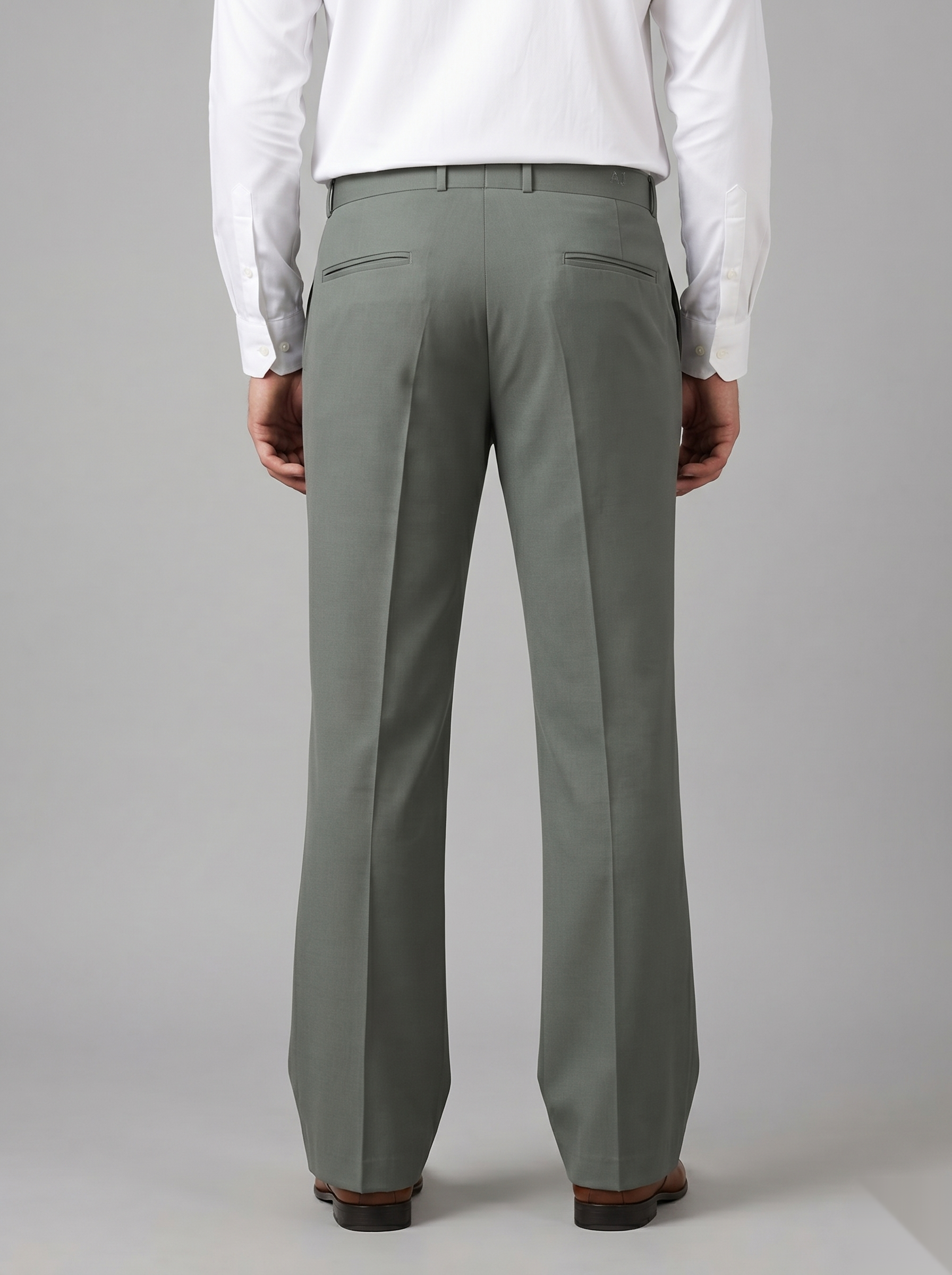 Snipes formal bootcut pants in dark fabric, shown hanging with a tailored fit and classic style for office or formal wear.