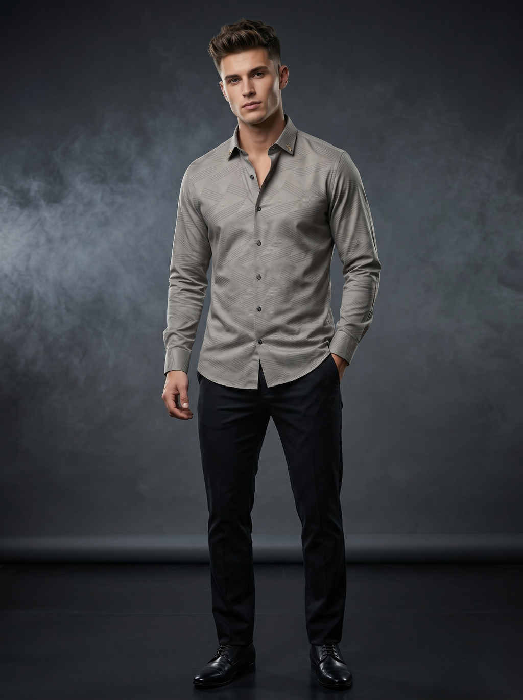 Snipes premium party-wear shirt with stylish pattern, long sleeves, and collar, perfect for celebratory events.