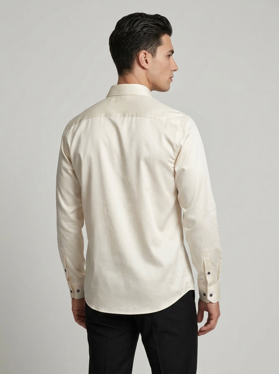 Men’s Solid Satin-Finish Full Sleeve Shirt