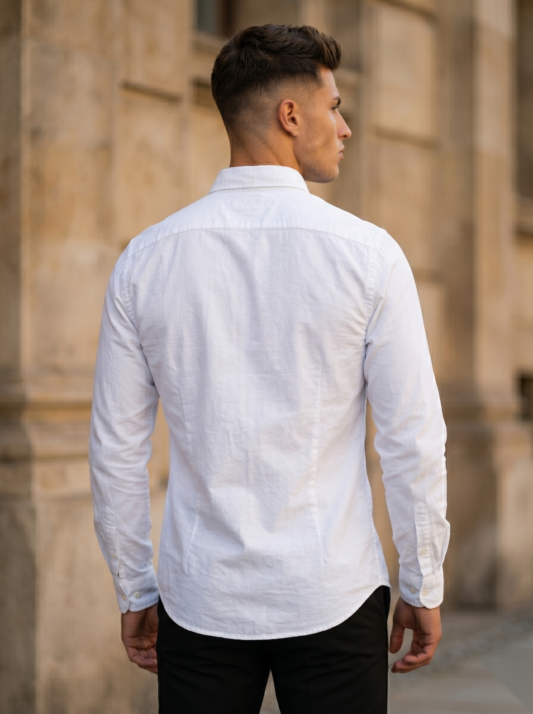 Snipes men's Oxford shirt with classic collar and button front, shown in a light blue fabric on a white background.