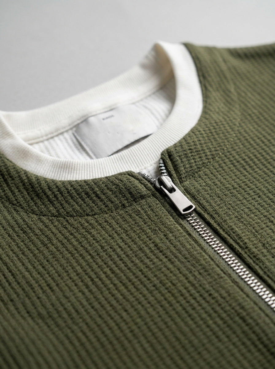 Men’s Textured Quarter-Zip Full-Sleeve Sweatshirt