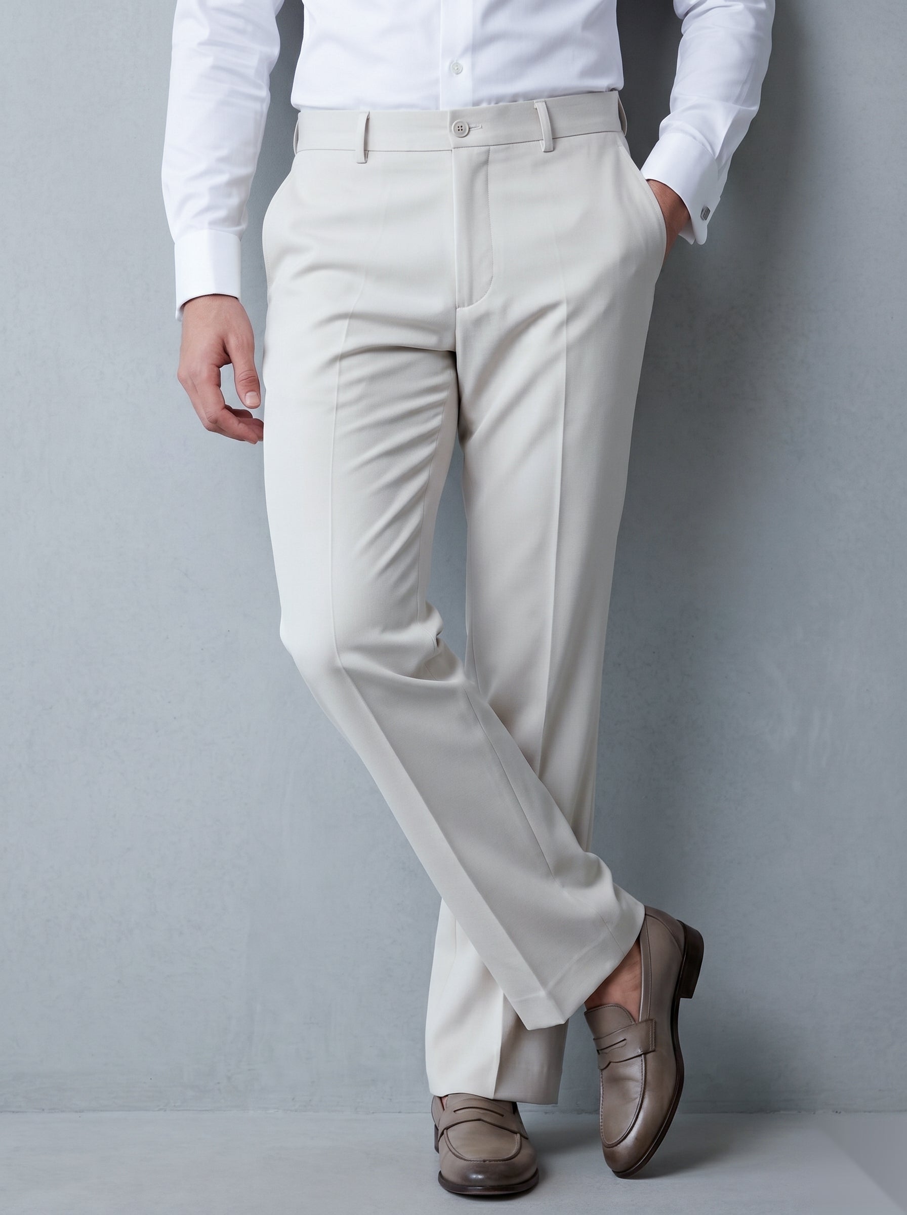 Snipes formal bootcut pants in dark fabric, showcasing tailored fit and classic style for professional or formal occasions.