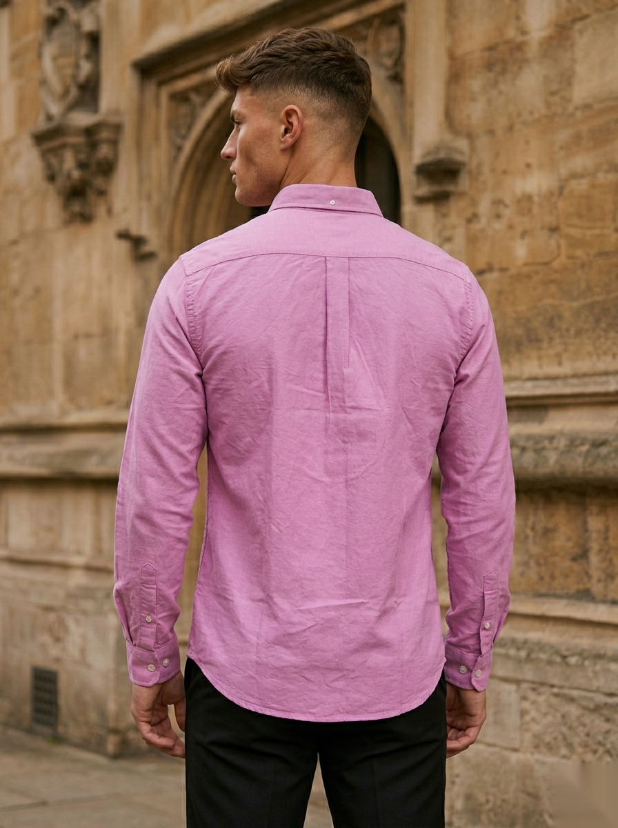 Snipes men's Oxford shirt featuring a classic button-down collar and striped pattern, displayed on a hanger.