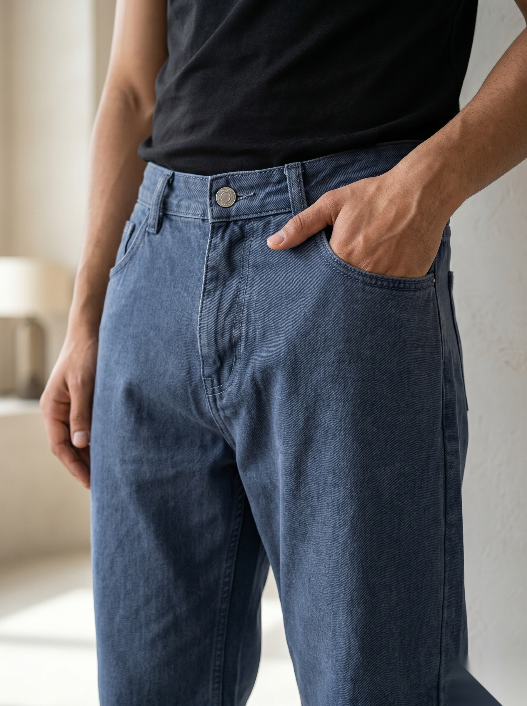 Snipes baggy fit denim jeans, relaxed style with classic five-pocket design, shown on a model in the product image.